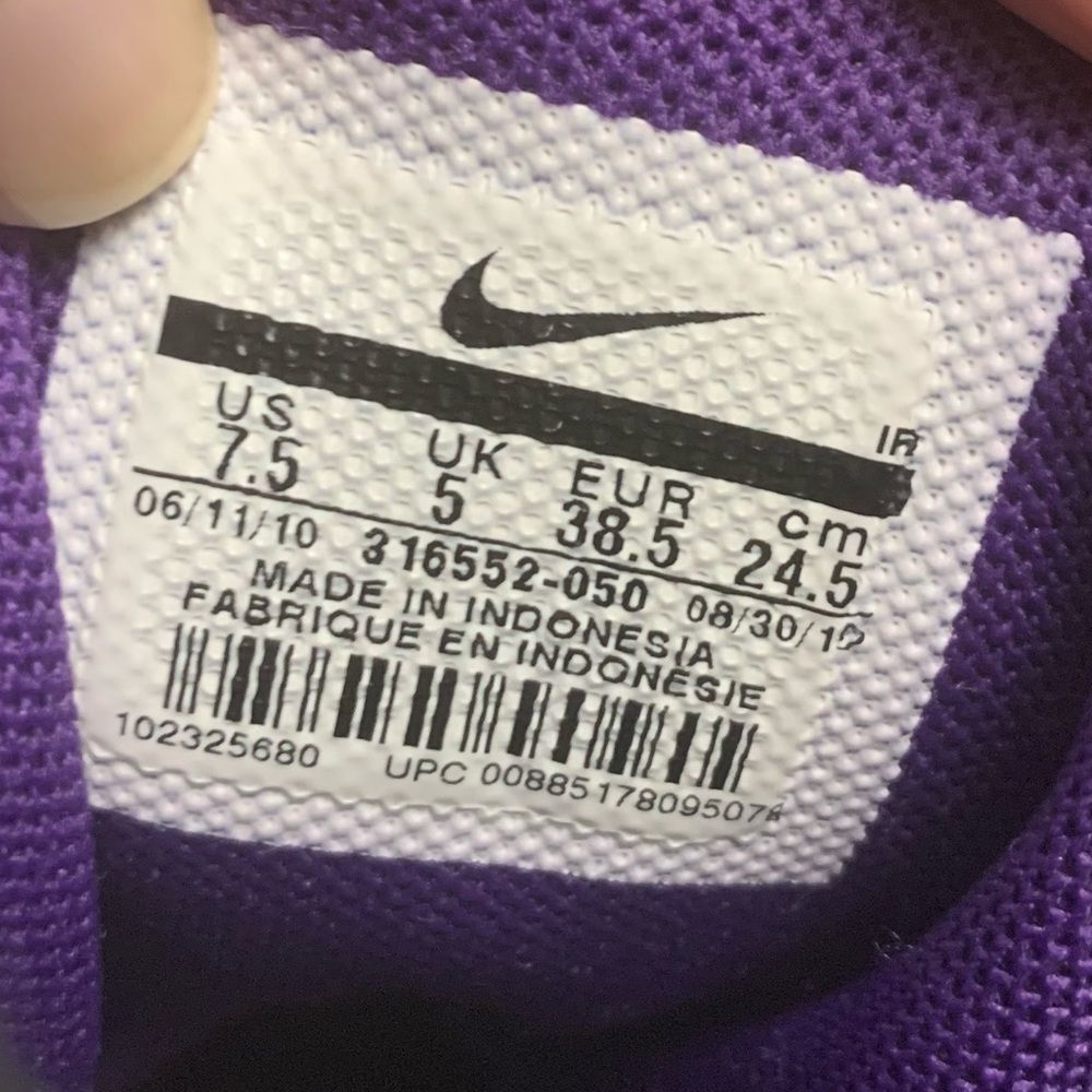 Nike Greco Supreme Womens Size 7.5 Wrestling Shoes Purple Black Sneakers 316552 - Picture 9 of 16